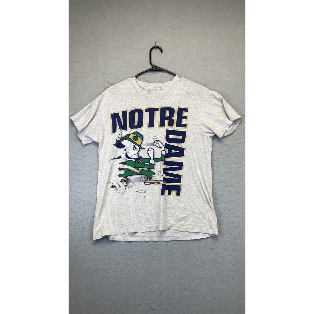 Vintage Notre Dame Fighting Irish Shirt Mens Medium‎ NCAA Football Made USA 90s
